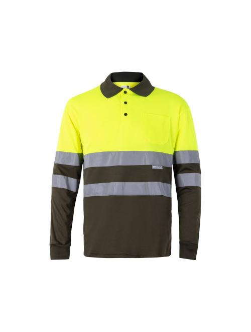 VL VULCAN. Kétszínű bird-eye póló (160g/m²), hosszú ujjú, poliészterből (100%)