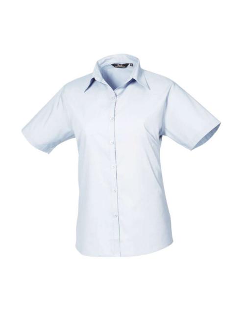 WOMEN'S SHORT SLEEVE POPLIN BLOUSE WOMEN'S SHORT SLEEVE POPLIN BLOUSE