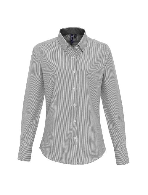 WOMEN'S COTTON RICH OXFORD STRIPES SHIRT