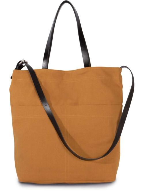 HANDBAG WITH LEATHER SHOULDER STRAP