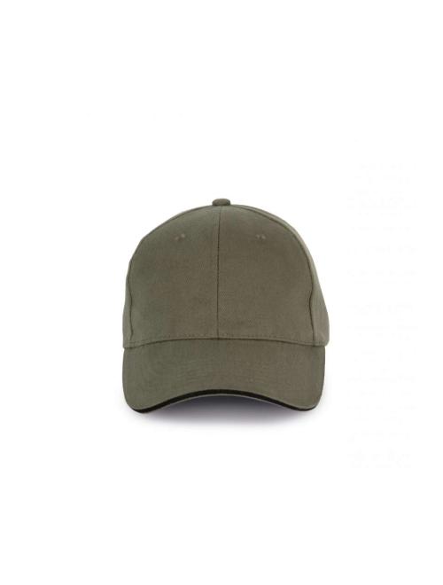 CAP IN ORGANIC COTTON WITH CONTRASTING SANDWICH PEAK - 6PANELS