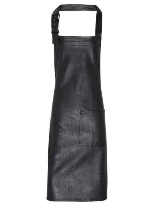 FAUX LEATHER BIB APRON