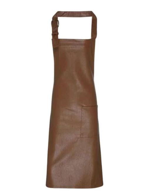FAUX LEATHER BIB APRON