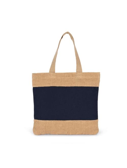 SHOPPING BAG IN COTTON AND WOVEN JUTE THREADS