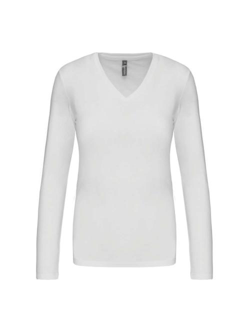LADIES' LONG SLEEVE V-NECK T-SHIRT