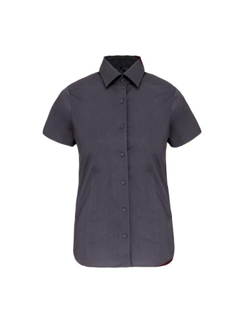 LADIES' SHORT-SLEEVED COTTON/ELASTANE SHIRT