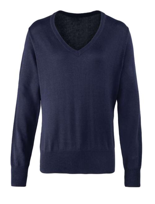 LADIES' V-NECK KNITTED SWEATER