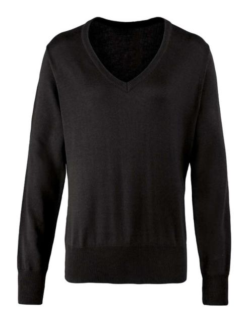LADIES' V-NECK KNITTED SWEATER