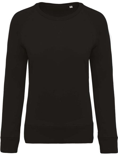 LADIES’ ORGANIC COTTON CREW NECK RAGLAN SLEEVE SWEATSHIRT
