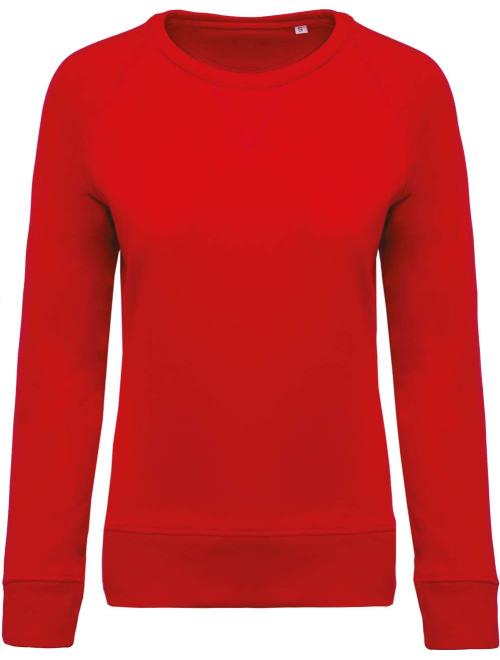 LADIES’ ORGANIC COTTON CREW NECK RAGLAN SLEEVE SWEATSHIRT