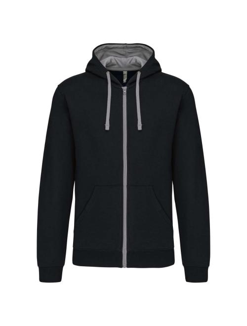 MEN'S CONTRAST HOODED FULL ZIP SWEATSHIRT MEN'S CONTRAST HOODED FULL ZIP SWEATSHIRT