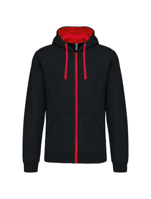 MEN'S CONTRAST HOODED FULL ZIP SWEATSHIRT MEN'S CONTRAST HOODED FULL ZIP SWEATSHIRT
