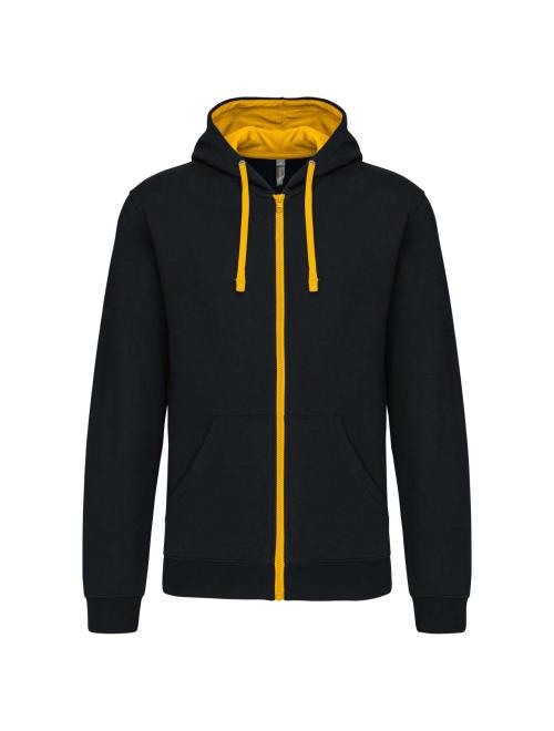 MEN'S CONTRAST HOODED FULL ZIP SWEATSHIRT MEN'S CONTRAST HOODED FULL ZIP SWEATSHIRT