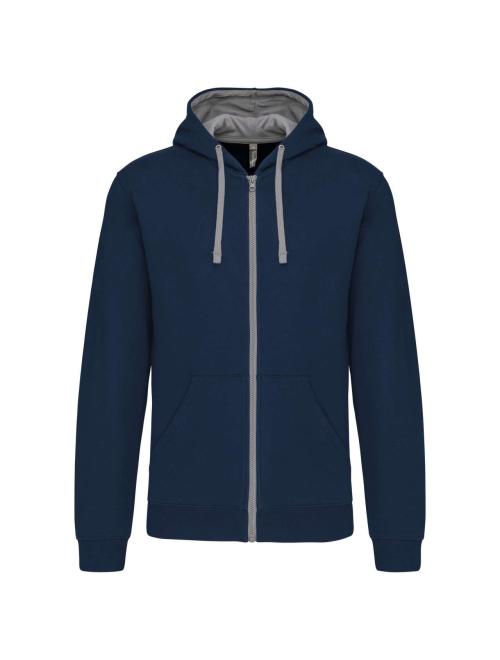 MEN'S CONTRAST HOODED FULL ZIP SWEATSHIRT MEN'S CONTRAST HOODED FULL ZIP SWEATSHIRT