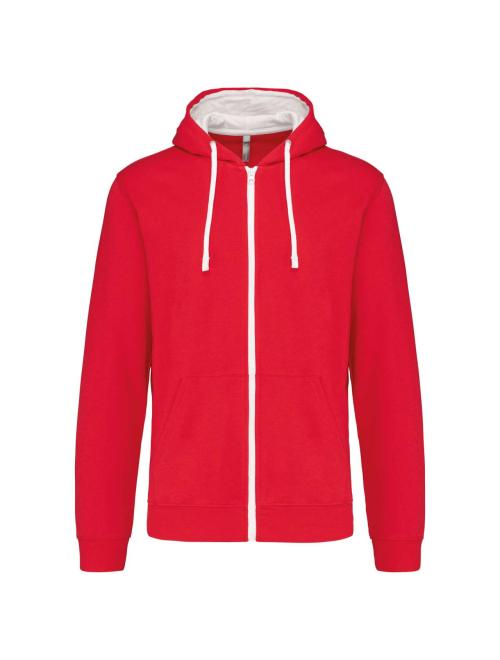 MEN'S CONTRAST HOODED FULL ZIP SWEATSHIRT MEN'S CONTRAST HOODED FULL ZIP SWEATSHIRT