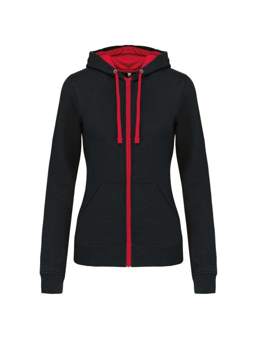 LADIES’ CONTRAST HOODED FULL ZIP SWEATSHIRT LADIES’ CONTRAST HOODED FULL ZIP SWEATSHIRT
