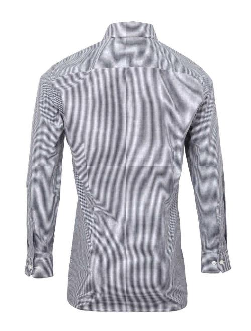 MEN'S LONG SLEEVE GINGHAM COTTON MICROCHECK SHIRT