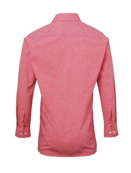 MEN'S LONG SLEEVE GINGHAM COTTON MICROCHECK SHIRT