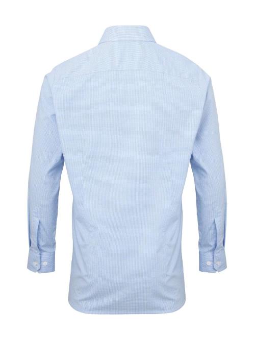 MEN'S LONG SLEEVE GINGHAM COTTON MICROCHECK SHIRT