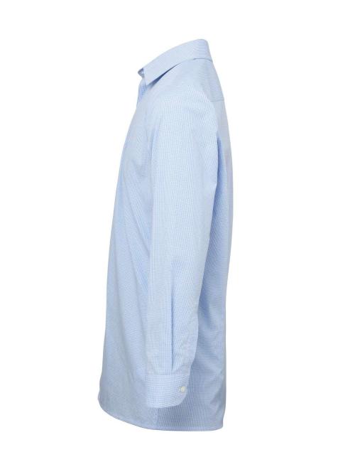 MEN'S LONG SLEEVE GINGHAM COTTON MICROCHECK SHIRT