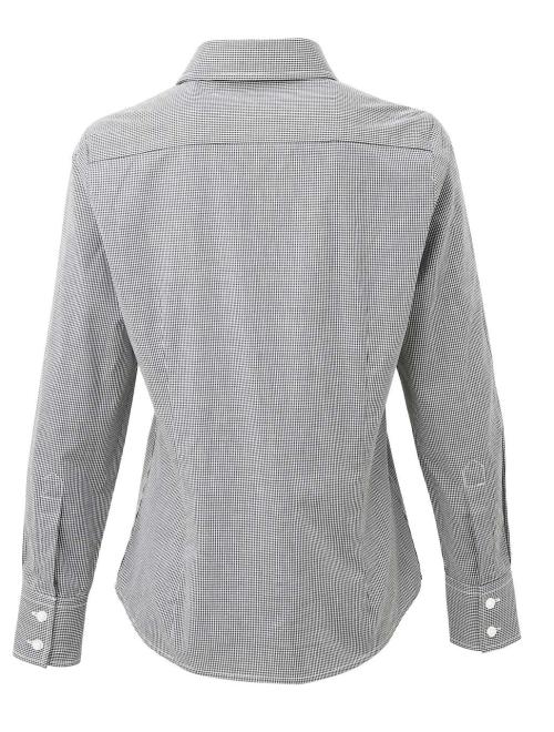 WOMEN'S LONG SLEEVE GINGHAM MICROCHECK SHIRT