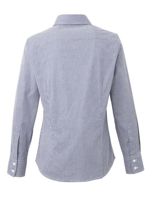 WOMEN'S LONG SLEEVE GINGHAM MICROCHECK SHIRT