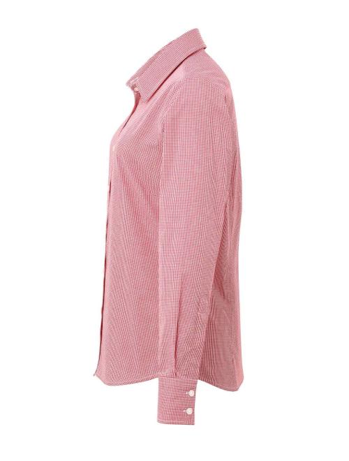 WOMEN'S LONG SLEEVE GINGHAM MICROCHECK SHIRT