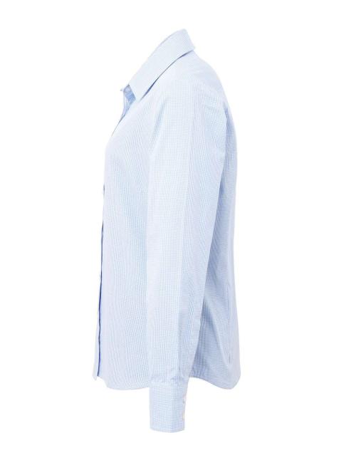 WOMEN'S LONG SLEEVE GINGHAM MICROCHECK SHIRT