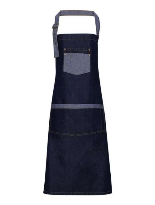 'DOMAIN' CONTRAST DENIM BIB APRON