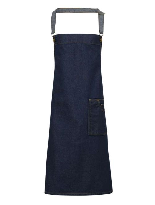 'DISTRICT' WAXED LOOK DENIM BIB APRON 'DISTRICT' WAXED LOOK DENIM BIB APRON