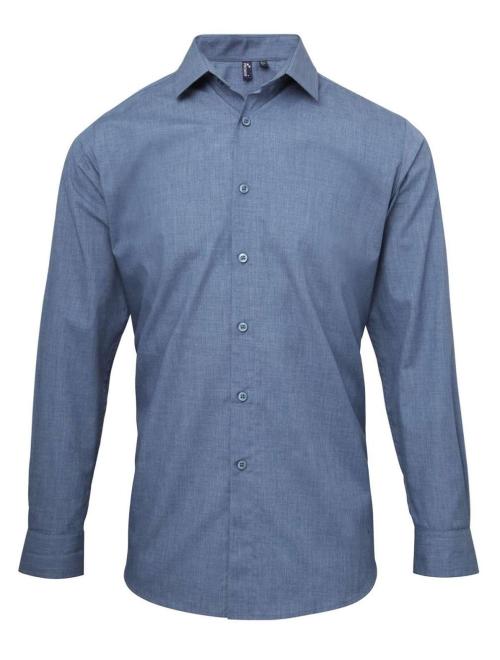 MEN'S CROSS-DYE ROLL SLEEVE POPLIN BAR SHIRT
