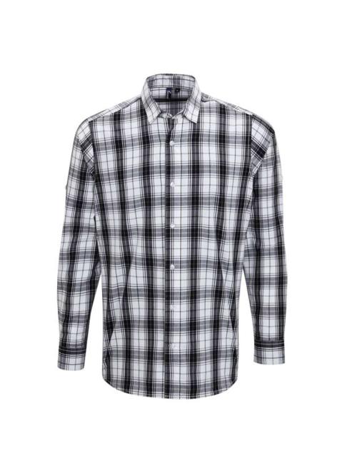'GINMILL' CHECK - MEN'S LONG SLEEVE COTTON SHIRT
