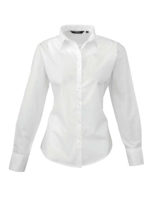 WOMEN'S LONG SLEEVE POPLIN BLOUSE