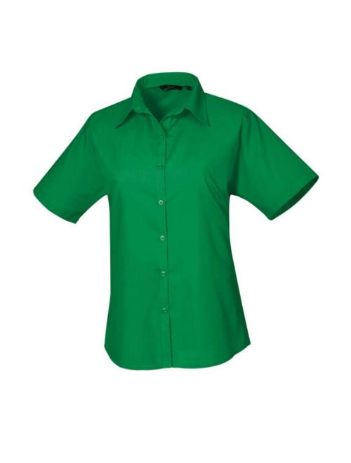 WOMEN'S SHORT SLEEVE POPLIN BLOUSE WOMEN'S SHORT SLEEVE POPLIN BLOUSE