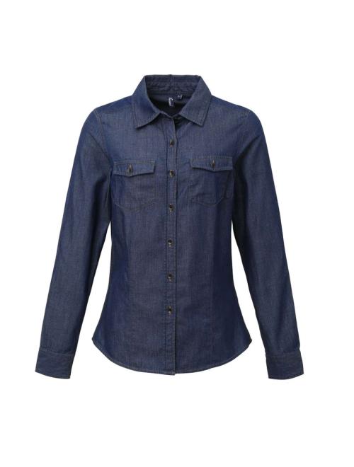 WOMEN'S JEANS STITCH DENIM SHIRT