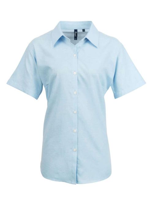 WOMEN'S SHORT SLEEVE SIGNATURE OXFORD BLOUSE WOMEN'S SHORT SLEEVE SIGNATURE OXFORD BLOUSE