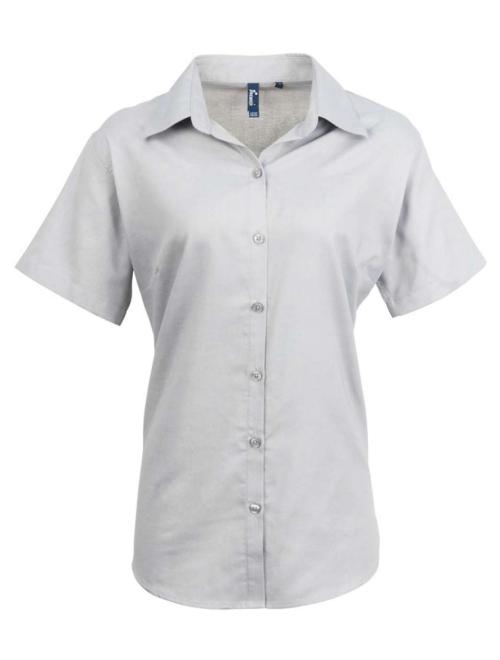 WOMEN'S SHORT SLEEVE SIGNATURE OXFORD BLOUSE WOMEN'S SHORT SLEEVE SIGNATURE OXFORD BLOUSE
