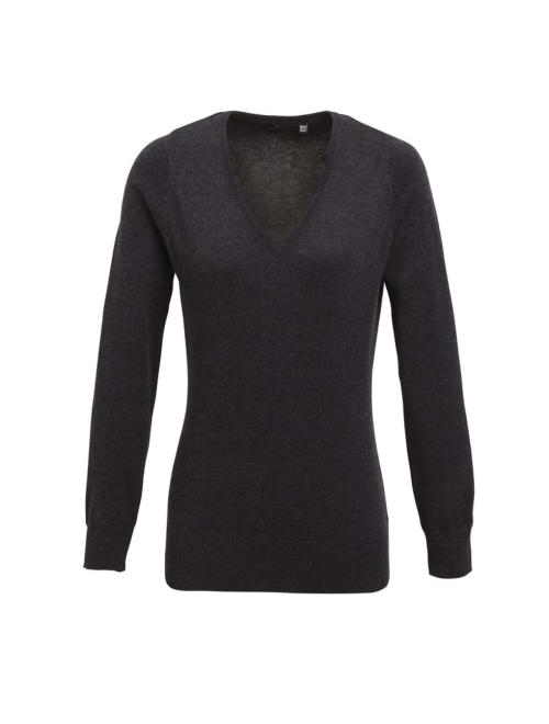 LADIES' V-NECK KNITTED SWEATER