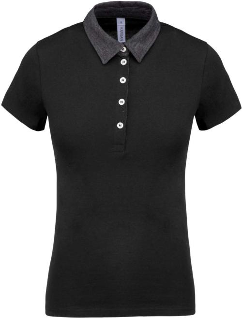 LADIES' TWO-TONE JERSEY POLO SHIRT LADIES' TWO-TONE JERSEY POLO SHIRT