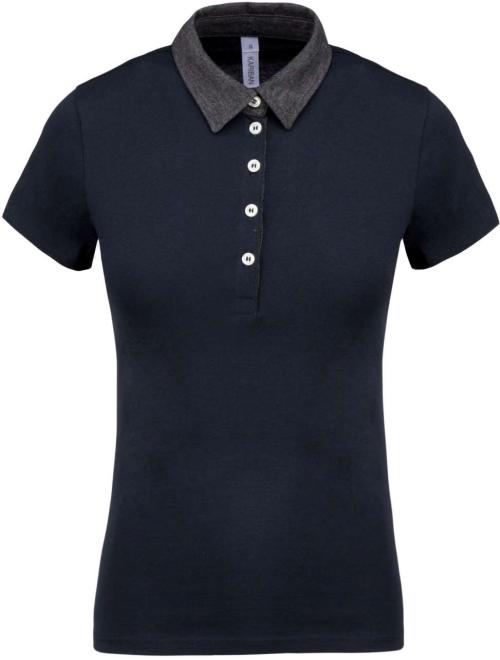 LADIES' TWO-TONE JERSEY POLO SHIRT LADIES' TWO-TONE JERSEY POLO SHIRT