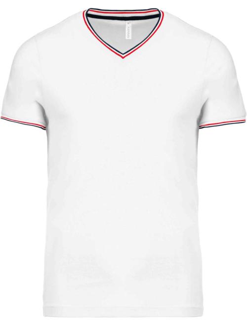 MEN'S PIQUÉ KNIT V-NECK T-SHIRT