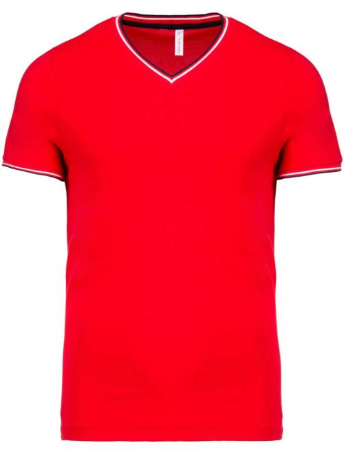MEN'S PIQUÉ KNIT V-NECK T-SHIRT