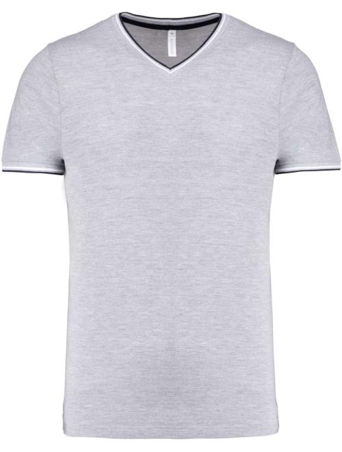 MEN'S PIQUÉ KNIT V-NECK T-SHIRT