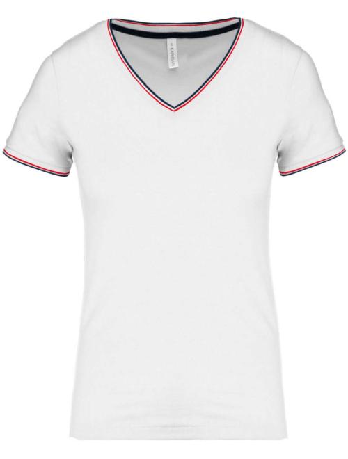LADIES' PIQUÉ KNIT V-NECK T-SHIRT LADIES' PIQUÉ KNIT V-NECK T-SHIRT