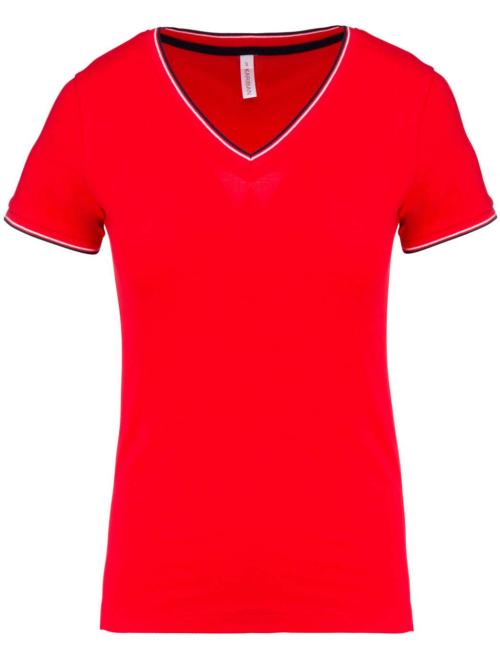 LADIES' PIQUÉ KNIT V-NECK T-SHIRT