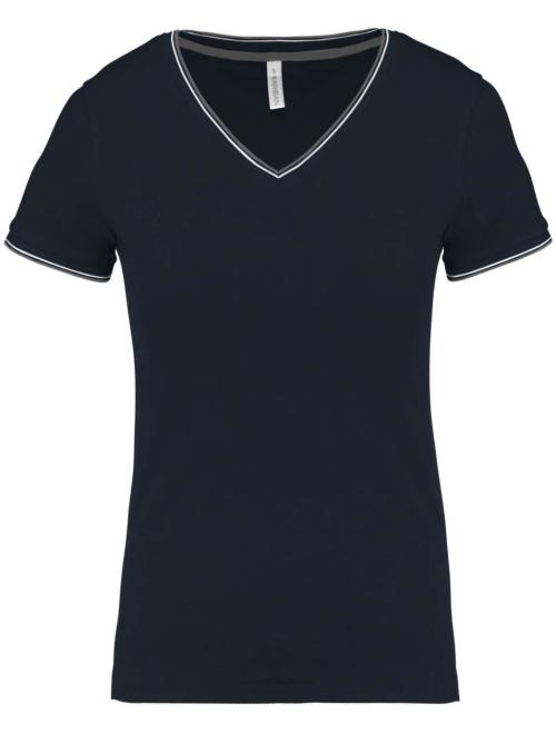 LADIES' PIQUÉ KNIT V-NECK T-SHIRT