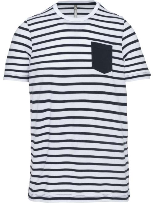 KIDS' STRIPED SHORT SLEEVE SAILOR T-SHIRT WITH POCKET