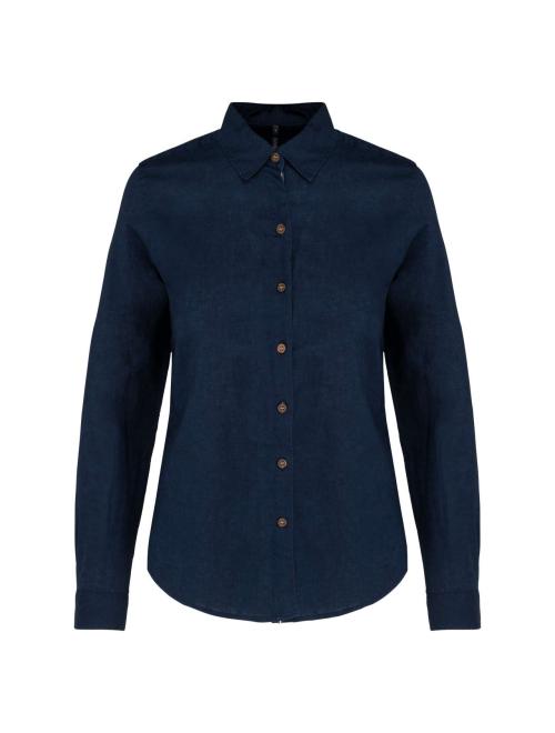 LADIES' LONG SLEEVE LINEN AND COTTON SHIRT
