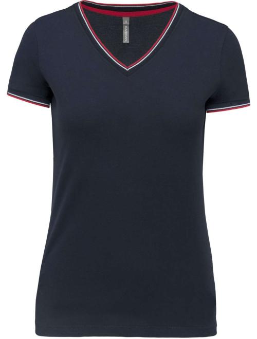 LADIES' PIQUÉ KNIT V-NECK T-SHIRT