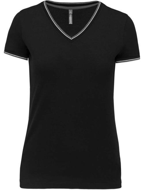 LADIES' PIQUÉ KNIT V-NECK T-SHIRT